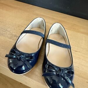 Janie and Jack Navy Patent Mary Jane Shoes with Bow